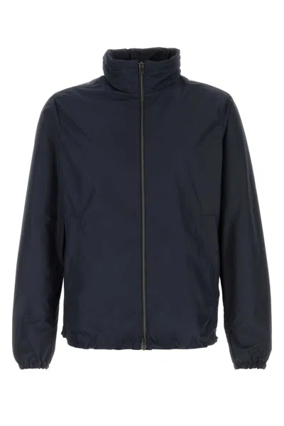Herno Dark Blue Polyester Jacket In Blunavy