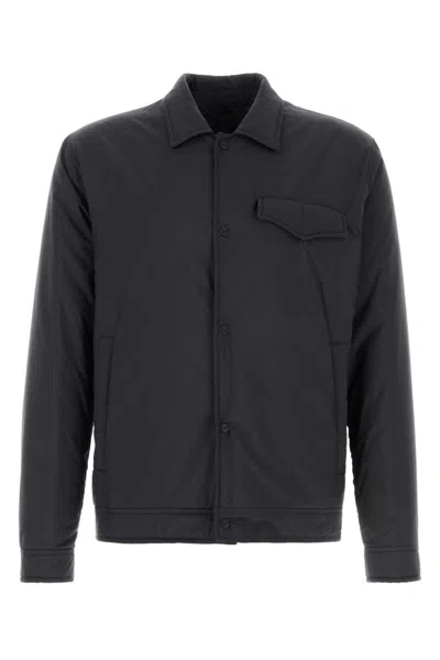 Herno Boxy-cut Lightweight Overshirt Jacket With Structured Pockets In Black
