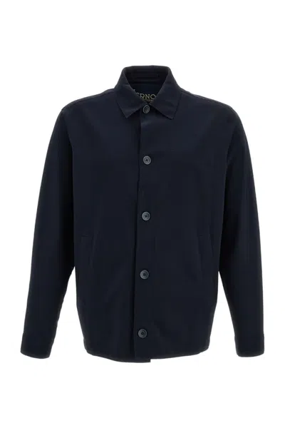 HERNO DARK BLUE SHIRT JACKET