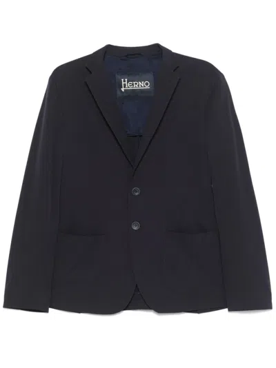 HERNO DARK BLUE SINGLE-BREASTED BLAZER