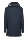 Herno Dark Blue Trench Coat In Blue