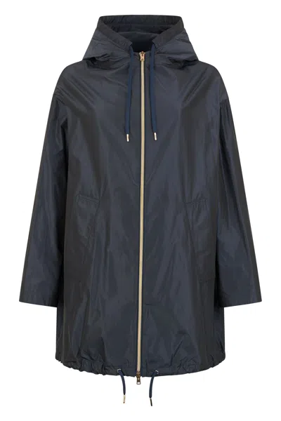 Herno Dark Blue Waterproof Jacket With Hood