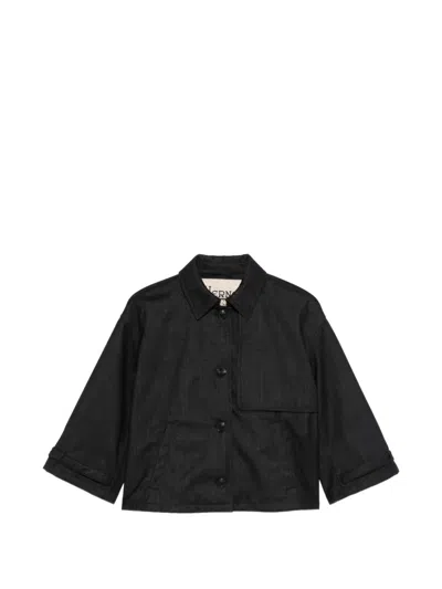 Herno Polyester Wool Polyamide Jacket In Black