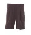 Herno Dark Brown Polyester Bermuda In Brown