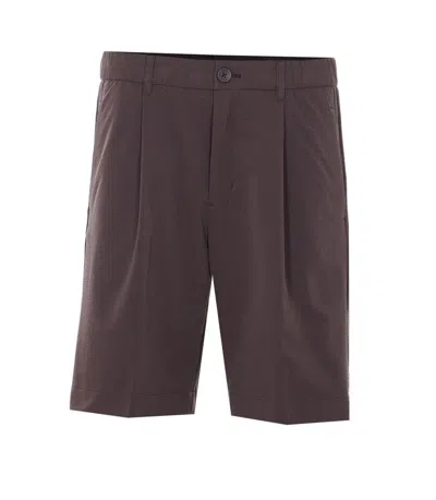 HERNO HERNO DARK BROWN POLYESTER BERMUDA