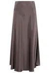 Herno Dark Chocolate Midi Skirt In Brown