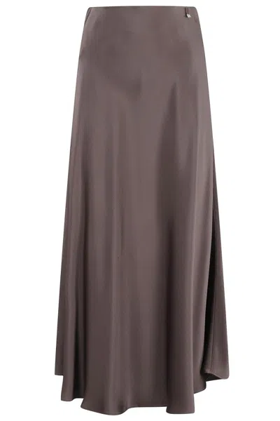 HERNO DARK CHOCOLATE MIDI SKIRT