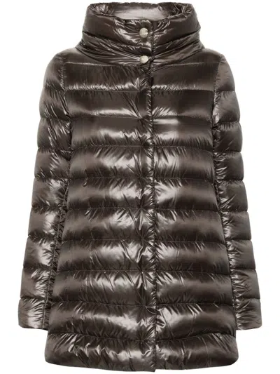 HERNO HERNO DARK GREY A-SHAPE 'AMELIA' DOWN JACKET