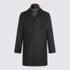Herno Button-fastening Detachable-liner Coat In Gray