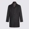 Herno Button-fastening Detachable-liner Coat In Gray