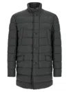 Herno Dark Grey Quilted Jacket In Multi
