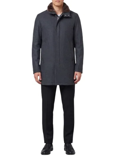 Herno Dark Grey Regular Wool Coat In Gray