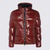 Herno Puffer-style Bordeaux Jacket With High Collar In Purple