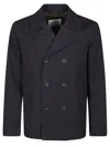 Herno Navy Blue Cotton Trench Coat In Blu
