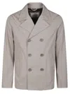 Herno Dove Grey Dean Peacoat In Tortora
