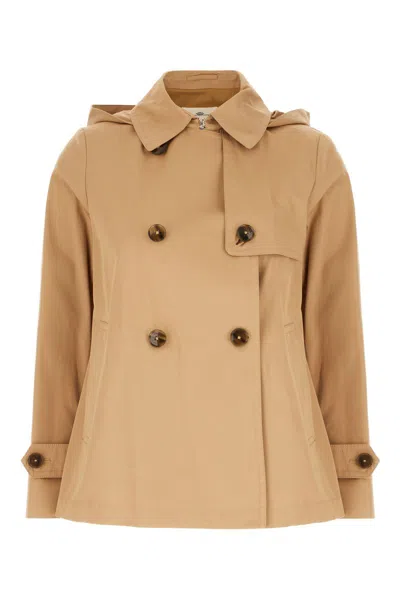 Herno Dean Short Trench Coat Clothing In Beige