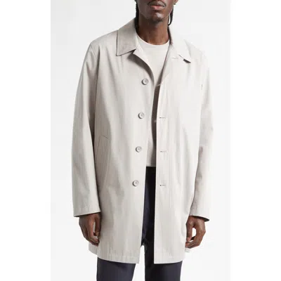 Herno Dean Single Breasted Water Resistant Cotton Gabardine Trench Coat In White