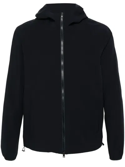 Herno Debossed-logo Water-repellent Jacket In Blue