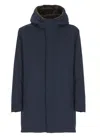 Herno Deep Blue Padded Parka With Adjustable Hood In Black