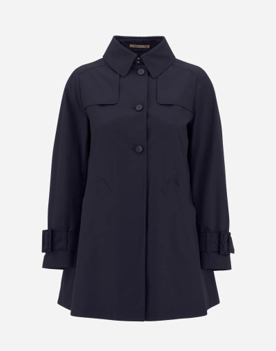 Herno Delon And Monogram Trench Coat In Navy Blue