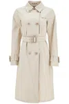 Herno Sand Cotton Gabardine Trench Coat In Gray