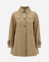 Herno Quilted Coat With Back Vent And Buckle Strap Cuffs In Sand