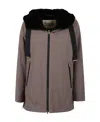 Herno Delon Zip-up Parka Coat In Brown