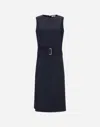 Herno Denim-effect Cotton Dress In Blue