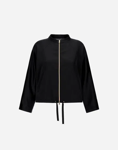 Herno Dense Satin Jacket In Black
