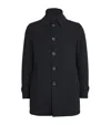 Herno Medium-length Structured Coat With Button-up Front In Navy