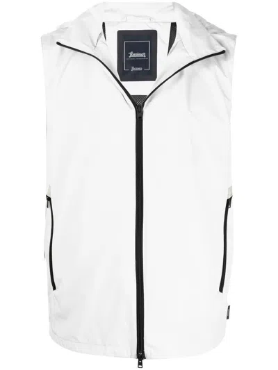 Herno Detachable-hood Zip-up Vest In Neutrals