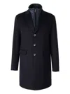 Herno Detachable-lining Buttoned Coat In Blue