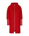 Herno Detachable-panel Coat In Red