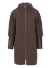 Herno Detachable-panels Virgin-wool Coat Clothing In Brown
