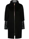 Herno Coat In Luxury Wool And Nylon Ultralight In Black