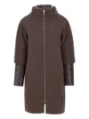 Herno Detachable-panels Wool Coat In Brown
