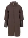 Herno Detachable-panels Virgin-wool Coat Clothing In Brown