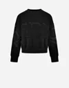 Herno Diagonal Cotton, Fleece ＆ Mesh スウェットシャツ In Black