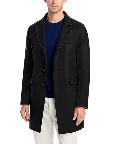 Herno Diagonal Topcoat With Removable Windguard In Nero