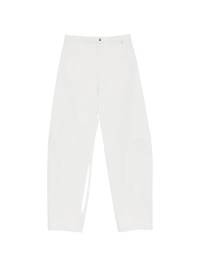 Herno Diagonal-pocket Trousers In White