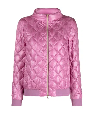 Herno Quilted Padded Jacket In Pink