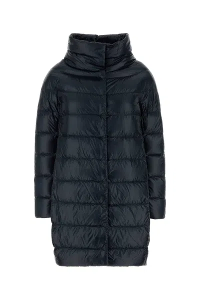 Herno Dora Down Jacket With Hooded Mini Puffer Silhouette For Women In Blue