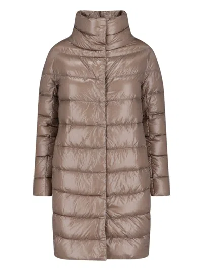 Herno Dora" Long Down Coat Beige In Brown
