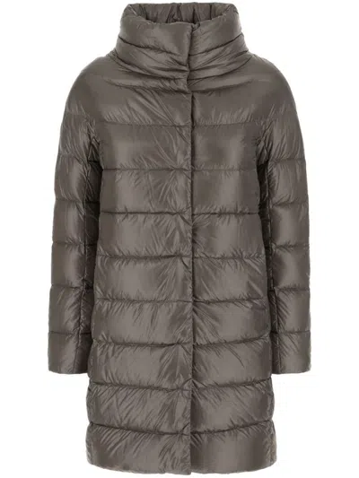 Herno Dora Long Down Jacket In Gray