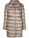 Herno Cappuccino Nylon Matilde Down Jacket In Grey