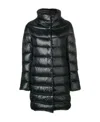 Herno Midi Quilted Down Jacket With High Neck In Black
