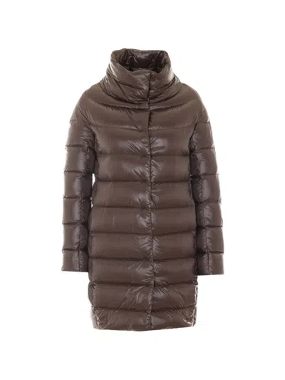 Herno Dora Quilted Coat In Brown