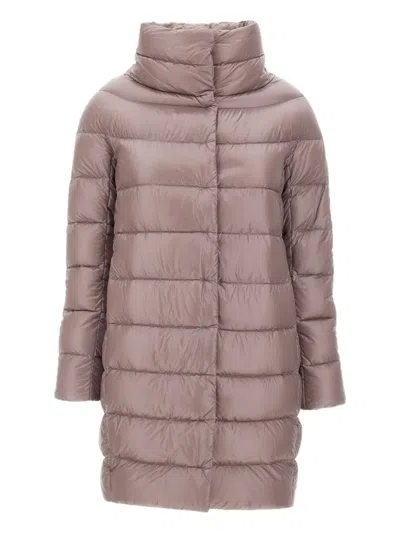 Herno Dora Quilted High-neck Padded Coat In Pink