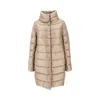 Herno 'dora' Ultralight Nylon Midi Down Jacket In Sand
