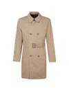 Herno Double-breasted Belted Coat In Brown